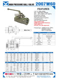 2007W60 ~ High Pressure Ball Valve