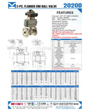 2020D ~ 2-PC. Flanged End Ball Valve